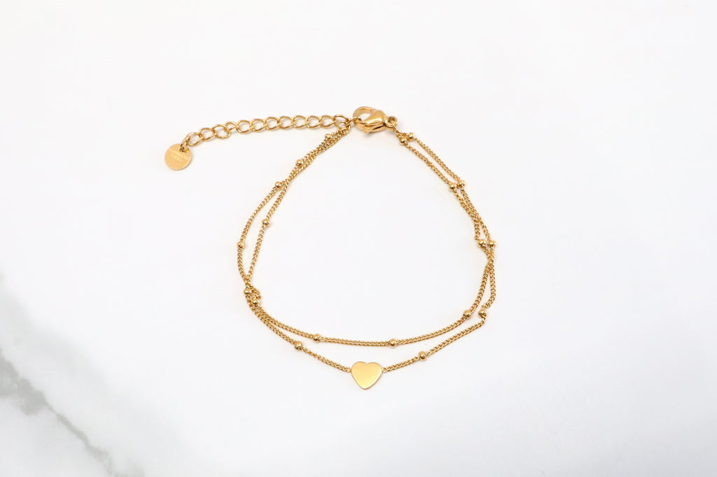 Dubbele armband met hartje