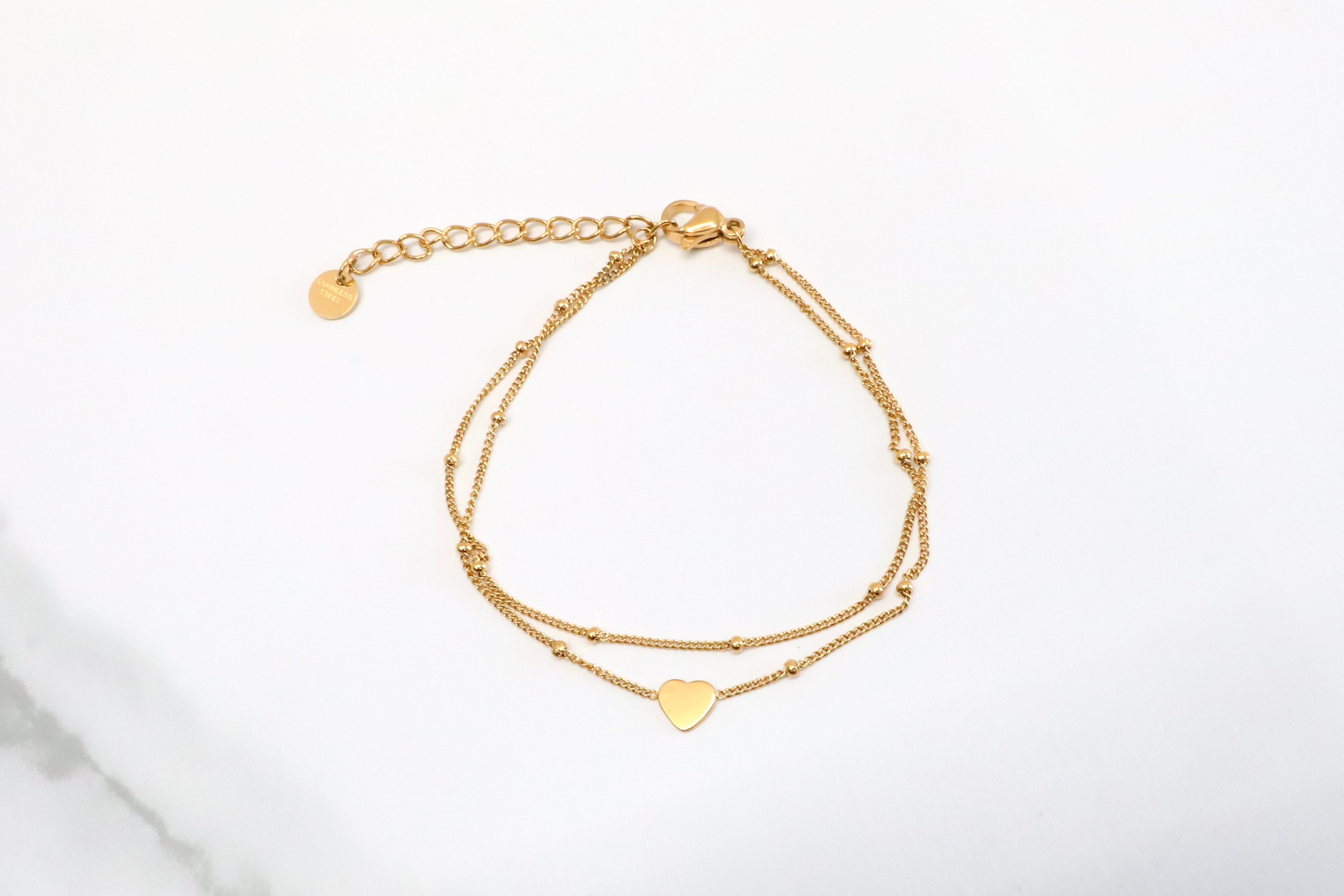 Dubbele armband met hartje