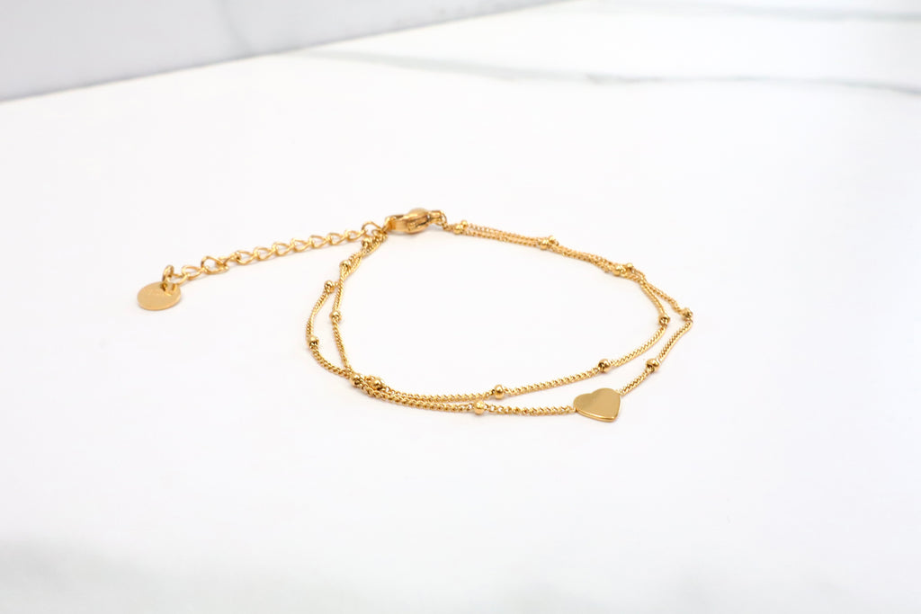 Dubbele armband met hartje