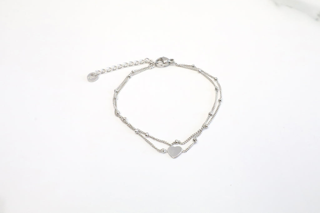 Dubbele armband met hartje
