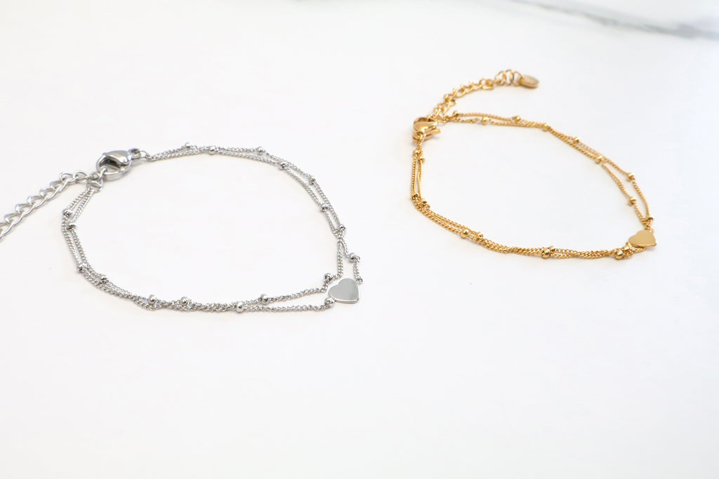 Dubbele armband met hartje