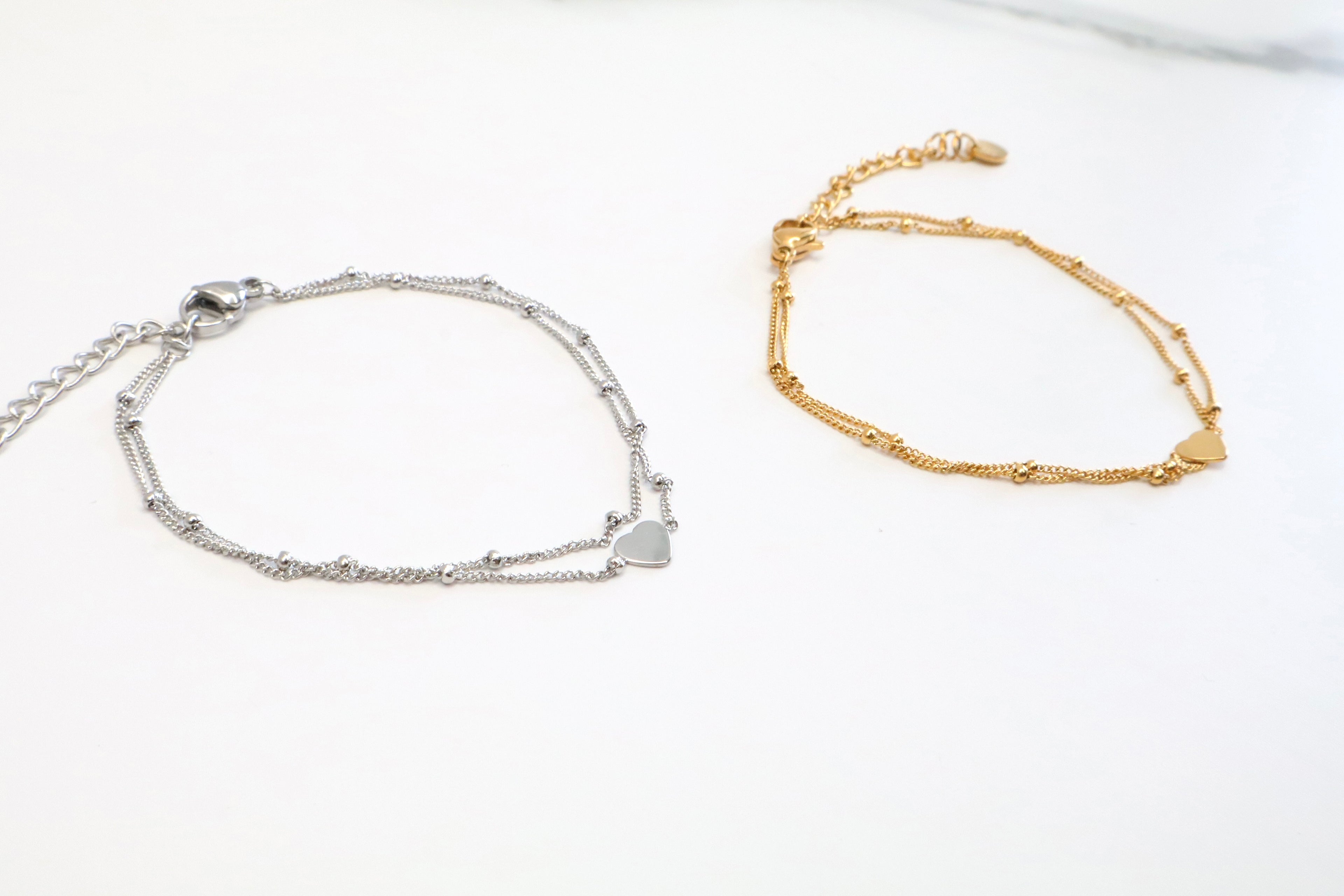 Dubbele armband met hartje