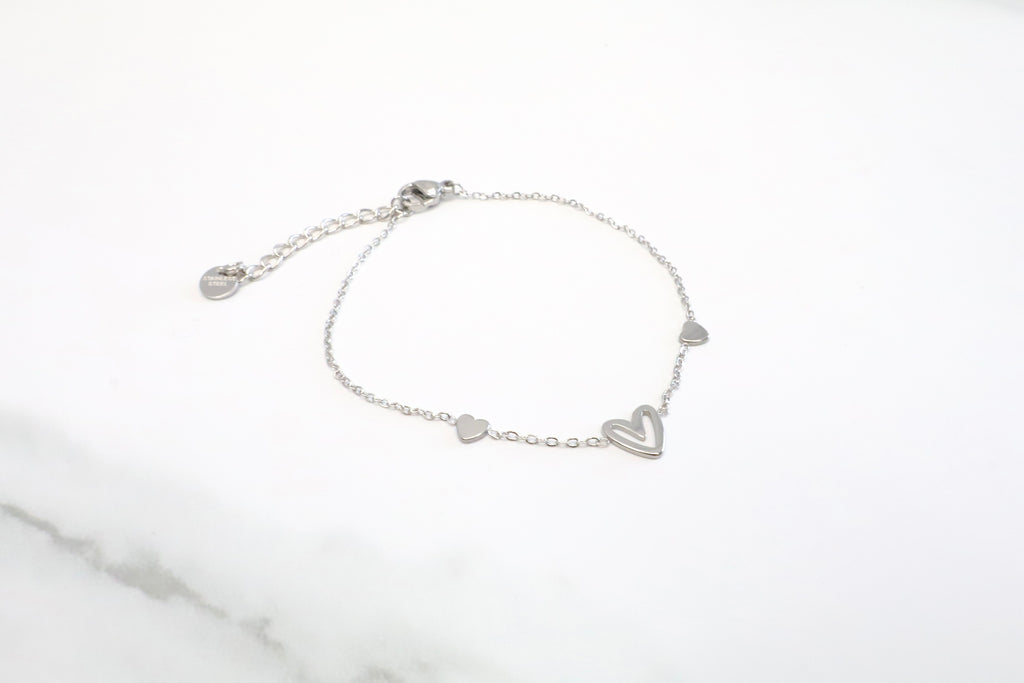 Armband met open hartje