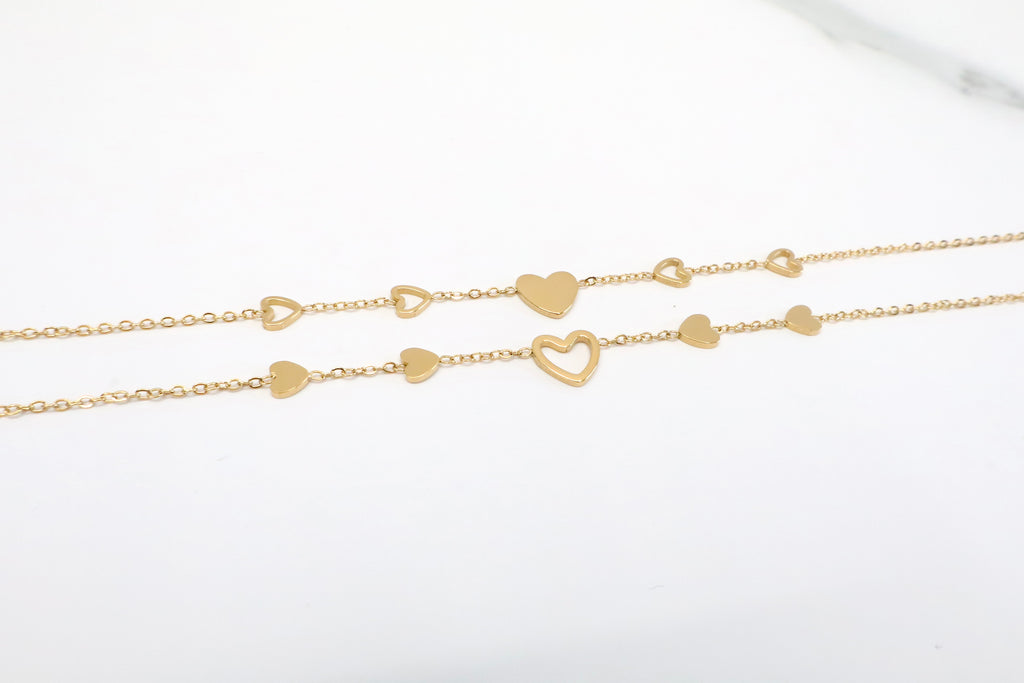 Duo armband met hartjes