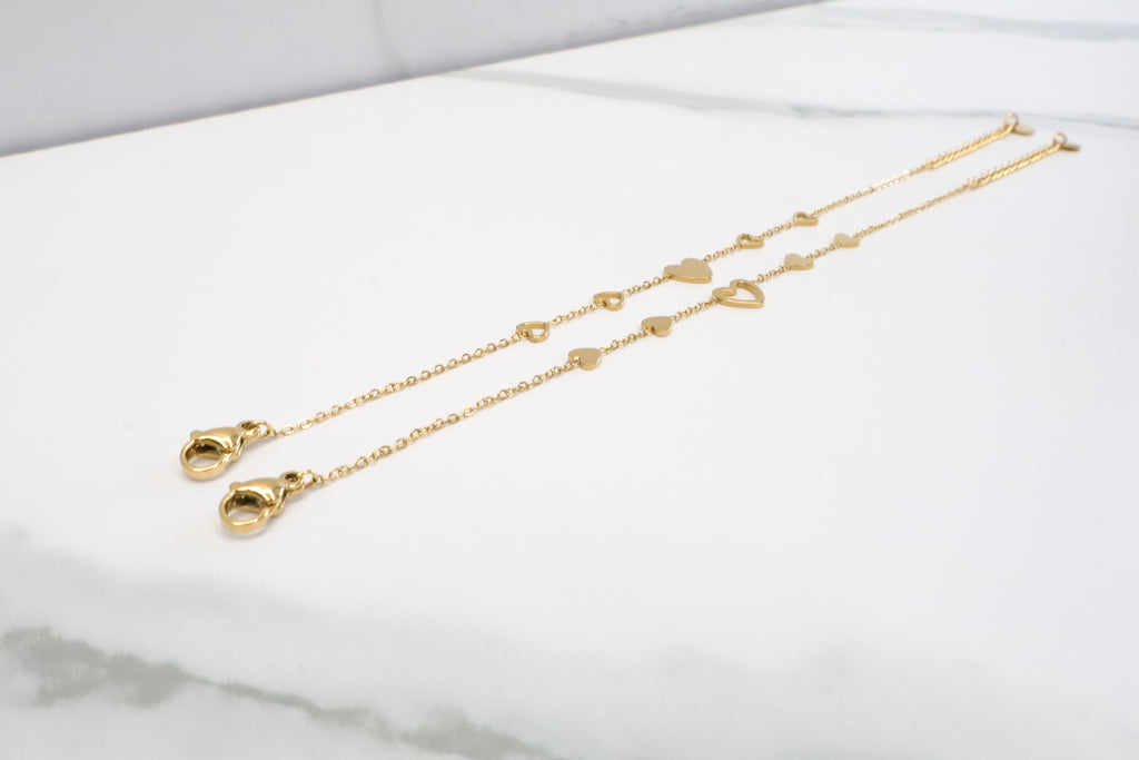 Duo armband met hartjes