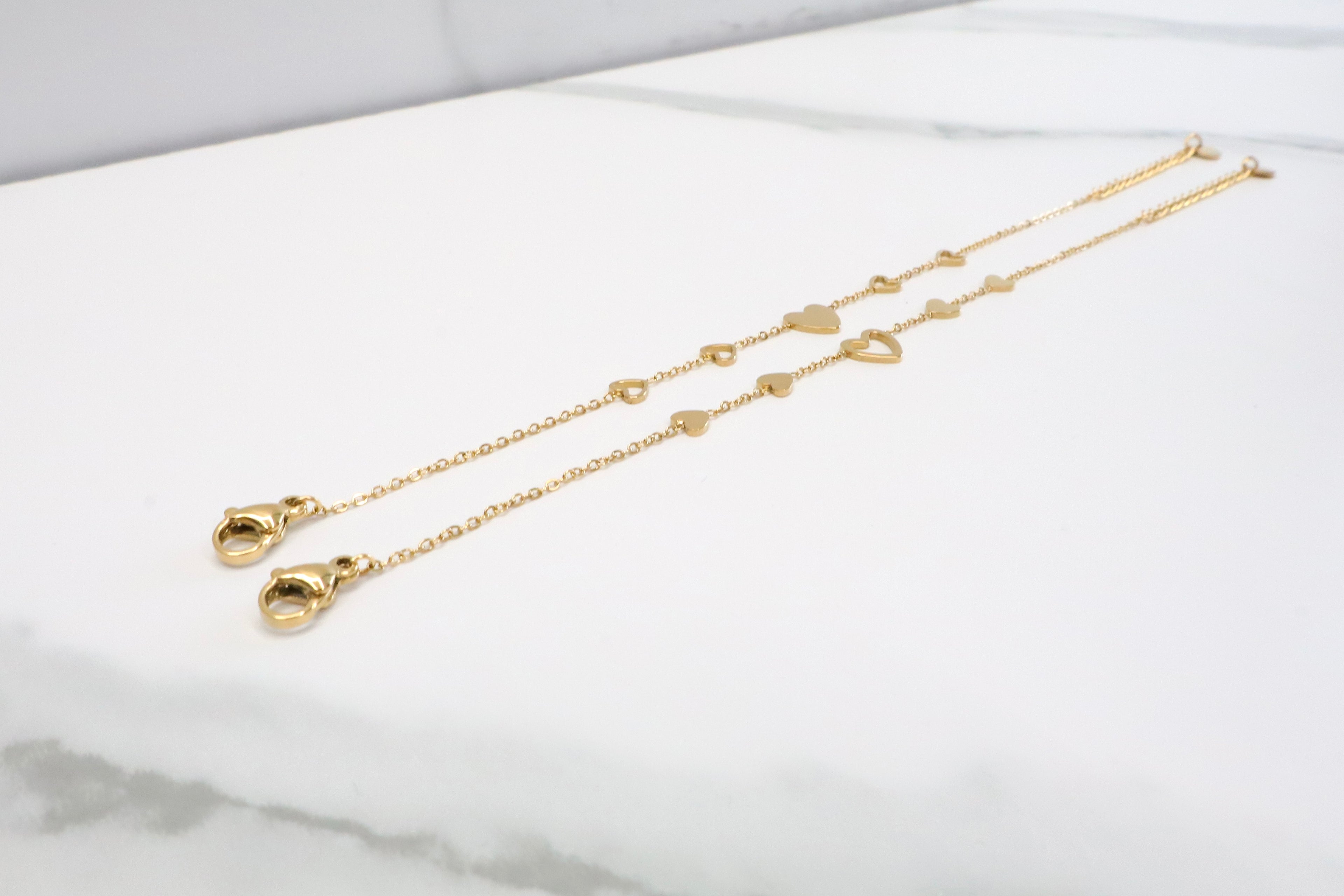 Duo armband met hartjes