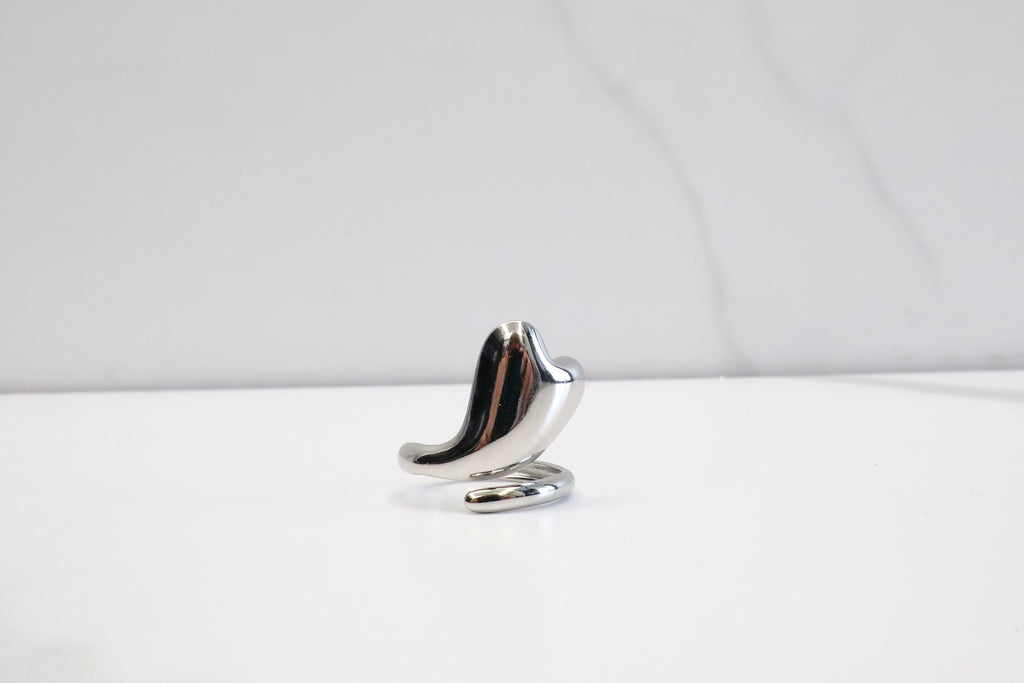 Organisch gevormde hart ring